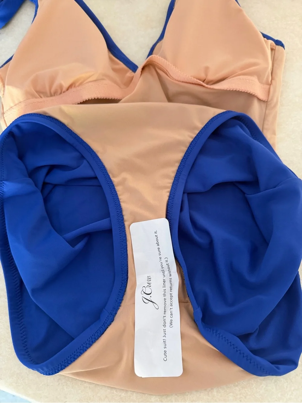 NEW J. Crew Brilliant Blue Tie Shoulder One Piece Swimsuit Small 8640